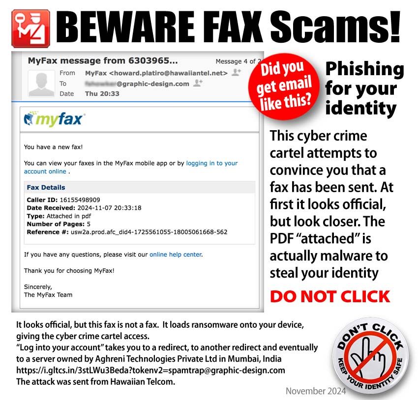 ALERT FAX Scams